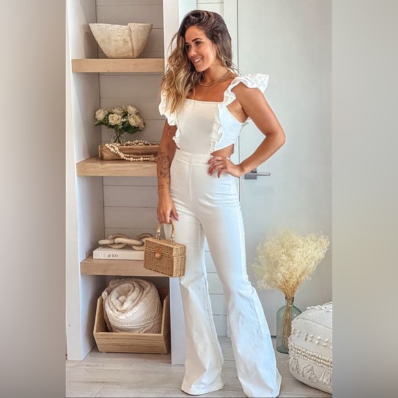 VICI, Women’s L, white denim jumpsuit - Picture 3 of 6